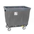 R&B Wire Products Vinyl Basket Truck with Air Cushion Bumper and Steel Base, 18 Bushel, Gray 418SOBC/GRY