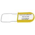 Universeal Padlock Seal 3-1/4" x 3/64", Acrylic, Yellow, Pk50 UPAD-PC YELLOW50