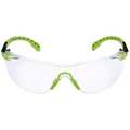 3M Safety Glasses, Solus 1000 Series, Scotchgard Anti-Fog Coating, Black/Green Frame, Clear Lens S1201SGAF