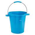 Vikan 5 gal. Round Hygienic Bucket, 15 in H, 14 1/8 in Dia, Blue, polypropylene 56923