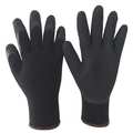 Condor Natural Rubber Latex Coated Gloves, Palm Coverage, Black, XL, PR 48UP49