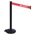 Retracta-Belt Barrier Post, PVC Post, w/Wheels, No Entry 335PSB-NE