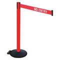 Retracta-Belt Barrier Post, PVC Post, w/Wheels, No Entry 335PRD-NE