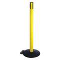 Retracta-Belt Belt Barrier Rcvr. Post, Yellow, Cast Iron 335YA-RCV