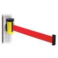 Retracta-Belt Belt Barrier, Ylw, Magnet, Red Belt, 10ft. L WH700YW-RD-MM