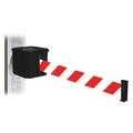Retracta-Belt Belt Barrier, Blk, Red/White Belt, 30 ft. L WH412SB30-RWD-MM