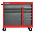 Proto 540S Rolling Tool Cabinet, 15 Drawer, Safety Red and Gray, Steel, 41 in W x 18 in D x 42 in H J544142-15SG