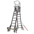Little Giant Ladders 8 to 14 ft Fiberglass Adjustable Safety Cage Platform Stepladder, 375 lb Capacity 18515-243