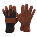 Condor Leather Gloves, Suede Cowhide, Yellow, L, PR 48WU51