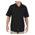 Dickies Short Sleeve Work Shirt, Black, L LS51BK RG L