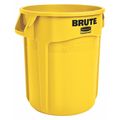 Rubbermaid Commercial 10 gal Round Trash Can, Yellow, 15 5/8 in Dia, Open Top, Plastic FG261000YEL