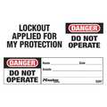 Master Lock Safety Tag, Danger - Do Not Operate, PK100 S297