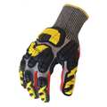 Ironclad Performance Wear Impact Gloves, M, Gray/Red/Hi-Vis Yllw, PR INDI-KC5-03-M