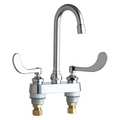 Chicago Faucet Manual 4" Mount, 2 Hole Hot And Cold Water Sink Faucet, Chrome plated 895-317E35ABCP