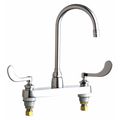 Chicago Faucet Manual, 8" Mount, Commercial 2 Hole Gooseneck Kitchen/Bathroom Faucet 1100-GN2AE35-317AB