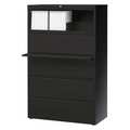 Hirsh 36" W 5 Drawer Lateral File Cabinet, Black, A4/Legal/Letter 17639