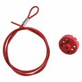 Brady Cable Lockout, Red, 5 ft. L Cable 122253