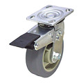 Zoro Select NSF-Listed Plate Caster, 500 lb. Ld Rating, Roller P21S-PRP060R-14-TB