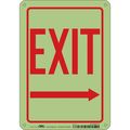 Condor Exit Sign, English, 7" W, 10" H, Plastic, White 480M34