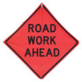 Eastern Metal Signs And Safety Road Work Ahead Traffic Sign, 36 in Height, 36 in Width, Polyester, PVC, Diamond, English 1UBP5