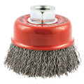 Zoro Select Cup Brush, Crimped, 3" dia., Arbor Hole 66252839034