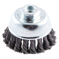 Zoro Select Cup Brush, Crimped, 2-3/4" dia., Arbor Hole 66252839080