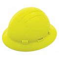 Erb Safety Full Brim Hard Hat, Type 1, Class E, Pinlock (4-Point), Hi-Vis Yellow 19294