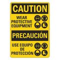 Lyle Personal Protection Sign, 14 in Height, 10 in Width, Plastic, Vertical Rectangle, English, Spanish LCU3-0505-NP_10x14