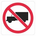 Lyle No Trucks Traffic Sign, 12 in Height, 12 in Width, Aluminum, Square, No Text T1-5708-HI_12x12