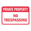 Lyle No Trespassing Sign, 12 in H, 18 in W, Aluminum, Horizontal Rectangle, English, T1-3158-EG_18x12 T1-3158-EG_18x12