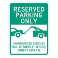 Lyle Reserved Parking Sign, 24" x 18, T1-6286-EG_18x24 T1-6286-EG_18x24