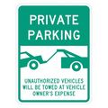 Lyle Private Parking Sign, 24" x 18, T1-6287-EG_18x24 T1-6287-EG_18x24