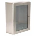 Wiegmann 304 Stainless Steel Enclosure, 24 in H, 24 in W, 16 in D, NEMA 3R; 4; 4X; 12, Hinged N412242416WSSC