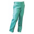 Chicago Protective Apparel Pants, Waist 34", Inseam 32", Green, Zipper 606-GR-34X32