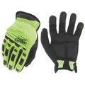 Condor Hi-Vis Mechanics Impact Gloves, L, Green, Polyester 488C56