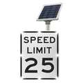 Tapco Blinkersign, R2-1, 24inx30in, Speed Limit 25, DG3 White, Solar 2180-00285-25