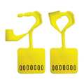 Elc Security Products Padlock Stamped Seals 1-15/16" x 1/8", Yellow, Pk250 092H02PPYL