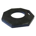 Zoro Select Traffic Cone Base, Rubber, 1 1/2 in H, 17 1/2 in L, 18 3/4 in W, Black 49AC34