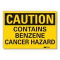 Lyle Benzene Caution Reflective Label, 10 in H, 14 in W, English, LCU3-0327-RD_14x10 LCU3-0327-RD_14x10