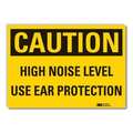 Lyle Caution Sign, 3-1/2 in H, Vinyl, High Noise LCU3-0354-RD_5x3.5