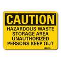 Lyle Reflective Hazardous Waste Caution Sign, 10 in H, 14 in W, Horizontal Rectangle, LCU3-0448-RA_14x10 LCU3-0448-RA_14x10