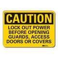 Lyle Caution Sign, 10 in H, Alum, Lock Out Power LCU3-0452-RA_14x10