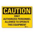 Lyle Authorized Personnel Caution Reflective Label, 3 1/2 in H, 5 in W, LCU3-0453-RD_5x3.5 LCU3-0453-RD_5x3.5
