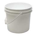 Zoro Select Pail, 3.5 gal., Plastic Handle, White ROP2135-WP