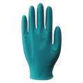 Condor Disposable Gloves, 5.00 mil Palm, Nitrile, Powder-Free, L, 100 PK, Teal 49EV85