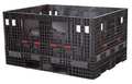 Orbis Black Collapsible Bulk Container, Plastic, 42.6 cu ft Volume Capacity HDR6548-34 BLACK