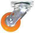 Zoro Select Kingpinless Swivel Plate Caster, Polyurethane, 650 lb. CDP-G-6