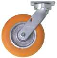 Zoro Select Kingpinless Swivel Plate Caster, Polyurethane, 1200 lb CDP-G-13