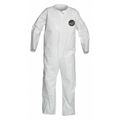 Dupont Collared Disposable Coveralls, 25 PK, White, Microporous Film Laminate, Zipper NB120SWH3X002500