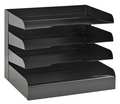 Buddy Products Letter Tray, Steel, Black, 4 Comp 0404-4